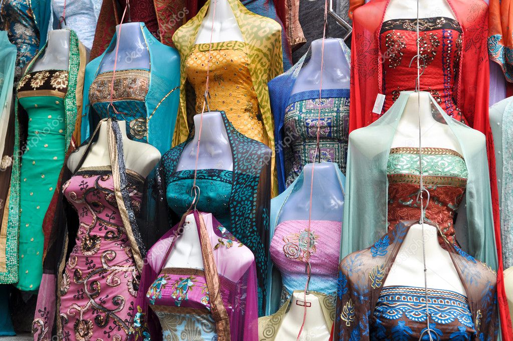 Colorful market stalls in Warangal.